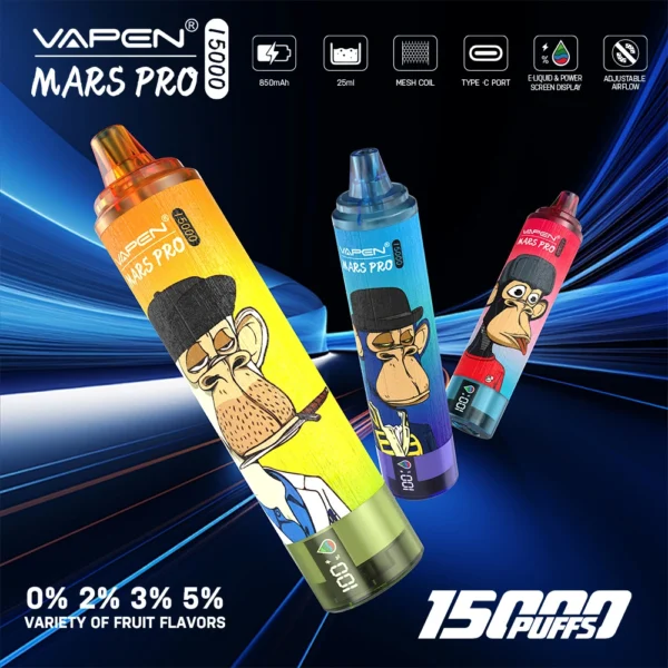 Vapen Mrs Pro 15000 Puffs 2% Vapes desechables recargables con bajo contenido de nicotina Compra a granel - AlsoVape - 1