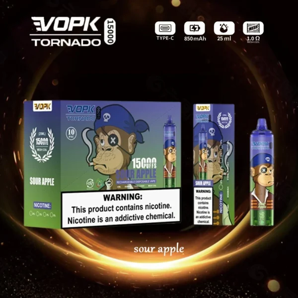 VOPK Tornado 15000 Puffs 0% 2% 3% 5% Χαμηλής νικοτίνης επαναφορτιζόμενη μίας χρήσης στυλό Vapes Μαζική Αγορά Χονδρικής - AlsoVape - 5