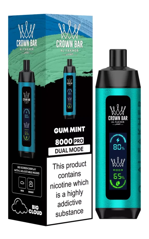 Al Fakher Crown Bar Big Cloud 8000 Pro Dual Mode Tela Cheia Baixa Nicotina Recarregável Vapes Canetas Descartáveis ​​Comprar no atacado - Estoque de armazém europeu - AlsoVape - 9