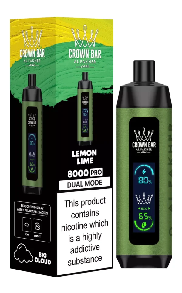 Al Fakher Crown Bar Big Cloud 8000 Pro Dual Mode Full Screen Low Nicotine Recarregável Vapes descartáveis ​​Pen Bulk Comprar no atacado - Estoque de armazém europeu - AlsoVape - 7