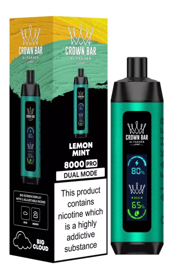 Al Fakher Crown Bar Big Cloud 8000 Pro Dual Mode Tela Cheia Baixa Nicotina Recarregável Vapes Canetas Descartáveis ​​Comprar no atacado - Estoque de armazém europeu - AlsoVape - 6