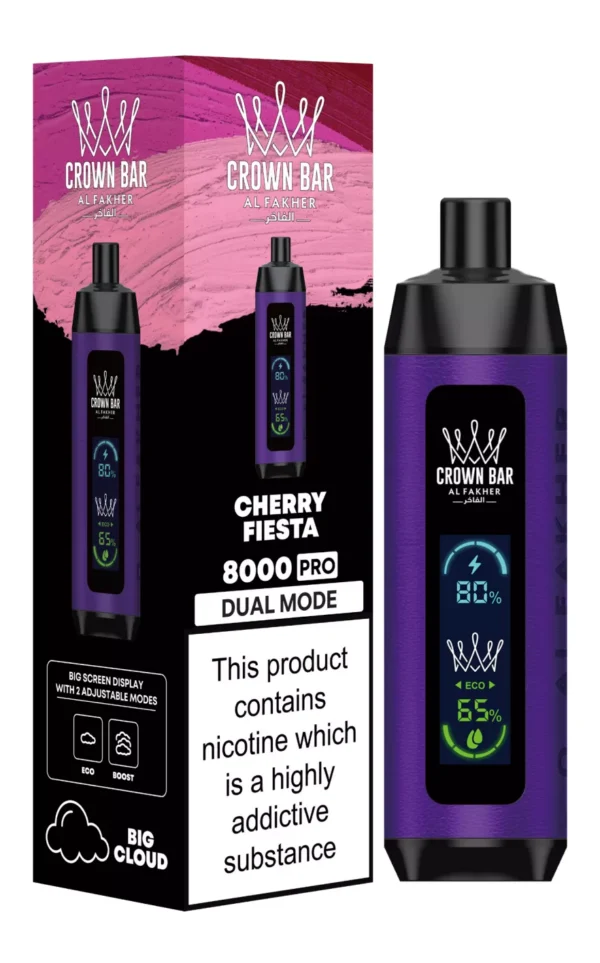 Al Fakher Crown Bar Big Cloud 8000 Pro Dual Mode Tela Cheia Baixa Nicotina Recarregável Vapes Canetas Descartáveis ​​Comprar Atacado - Estoque de Armazém Europeu - AlsoVape - 19