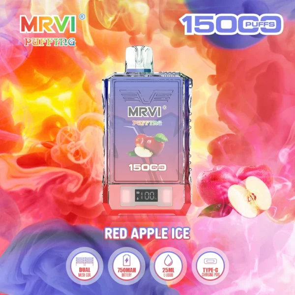 MRVI Puffing 15000 Puffs Dual Mesh Digital Screen 2% 5% Low Nicotine Rechargeable Disposable Vapes Pen Bulk Buy Wholesale - AlsoVape - 6