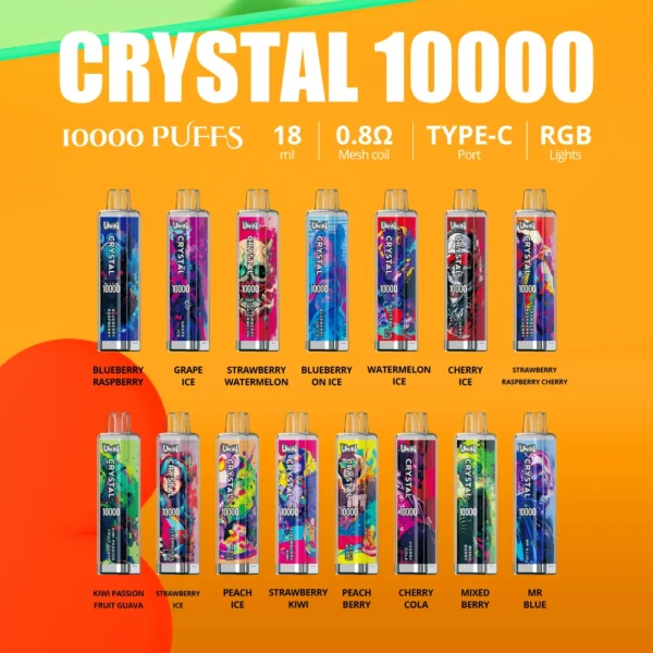 Uwin Crystal 10000 Puffs 0% 2% 3% 5% Alacsony nikotintartalmú újratölthető eldobható Vapes Pen tömeges vásárlás Nagyker - AlsoVape - 1