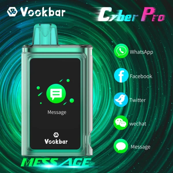 Vookbar Cyber ​​Pro 30000 Rookwolken Dual Mesh Touchscreen 0% 2% 3% 5% Oplaadbare wegwerpvapes-pen met laag nicotinegehalte Bulk Koop groothandel - AlsoVape - 1