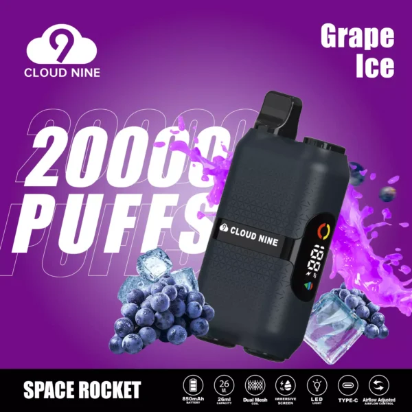 CLOUD NINE D33 20000 Puffs Écran immersif à double maille 5% Stylo à vape jetable rechargeable à faible teneur en nicotine Acheter en gros - AlsoVape - 11