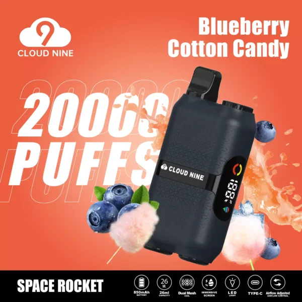 CLOUD NINE D33 20000 Puffs Écran immersif à double maille 5% Stylo à vape jetable rechargeable à faible teneur en nicotine Acheter en gros - AlsoVape - 7