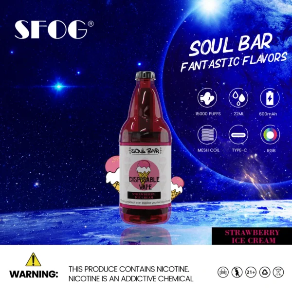 SFOG SOUL BAR 15000 Puffs RGB 5% Genopladelige engangsvapes med lavt nikotinindhold Pen Bulk Køb Engros - AlsoVape - 2