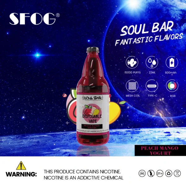 SFOG SOUL BAR 15000 Puffs RGB 5% Genopladelige engangsvapes med lav nikotinindhold Pen Bulk Køb Engros - AlsoVape - 14