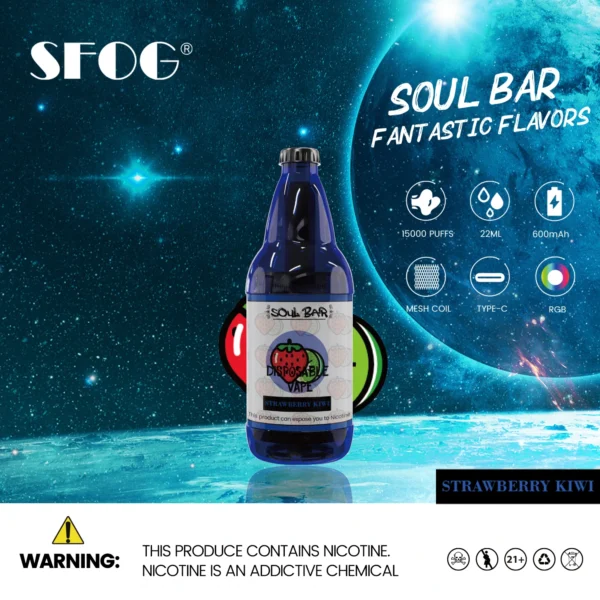 SFOG SOUL BAR 15000 Puffs RGB 5% Genopladelige engangsvapes med lav nikotinindhold Pen Bulk Køb Engros - AlsoVape - 3