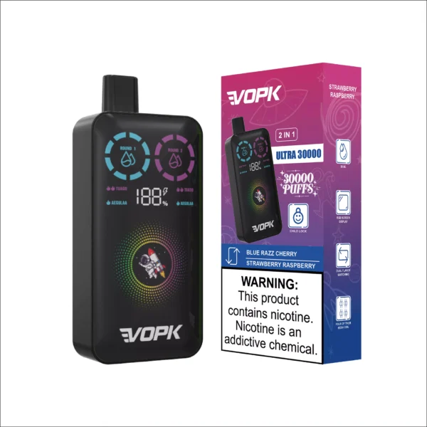 VOPK ULTRA 30000 Puffs Dupla ízű Dual Mesh digitális képernyő 2% Alacsony nikotintartalmú Újratölthető Eldobható Vapes Pen Tömeges Vásárlás Nagyker - AlsoVape - 3