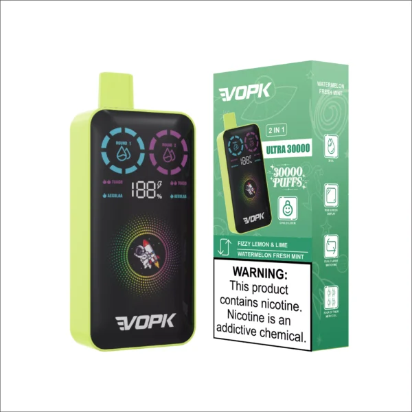 VOPK ULTRA 30000 Puffs Dupla ízű, kettős hálós digitális képernyő 2% alacsony nikotintartalmú újratölthető eldobható Vapes toll tömeges vásárlás nagykereskedelmi - AlsoVape - 8